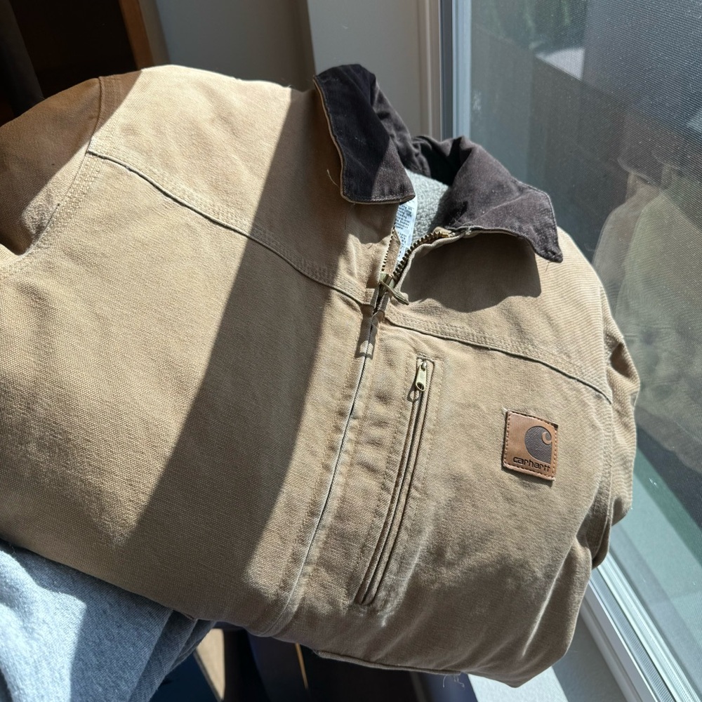 Carhartt Chore Jacket Tan Brown Fall Winter Men’s Small